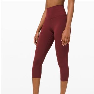 Pink/Maroon Lululemon Align High Rise Crop 21” SIZE 2